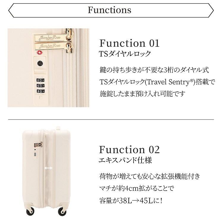 Jewelna Rose（ジュエルナローズ） スーツケース キャリーケース 機内