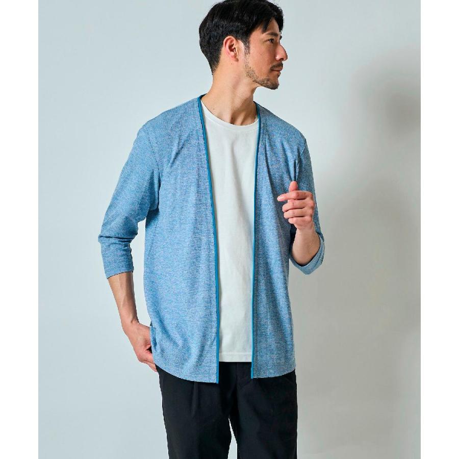 TETE HOMME（テット オム） 自宅で洗える麻ライクメランジ7分袖 