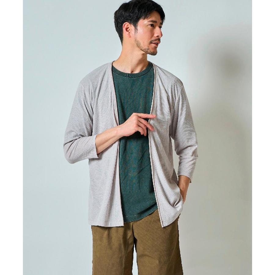 TETE HOMME（テット オム） 自宅で洗える麻ライクメランジ7分袖