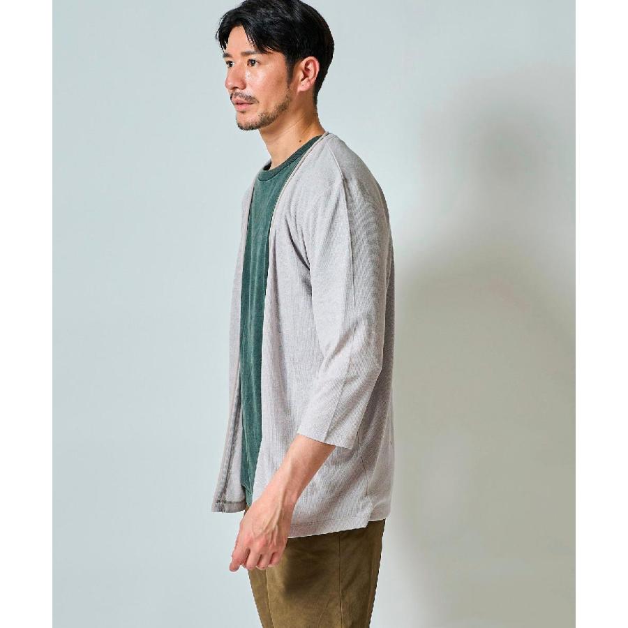 TETE HOMME（テット オム） 自宅で洗える麻ライクメランジ7分袖 