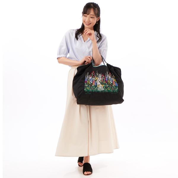 ボールアンドチェーン SUPER HAKKA うさぎの隠れ家刺繍 Lサイズ SUPER HAKKA×Ball&Chain うさぎの隠れ家刺繍トートバッグ(L)（トート