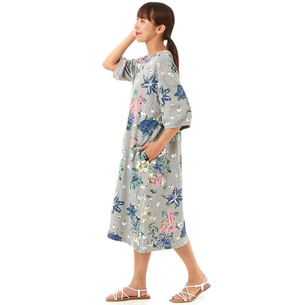 SUPER HAKKA（スーパーハッカ） フラッフフラワープリント前開き裏毛