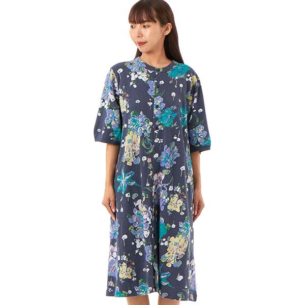 SUPER HAKKA（スーパーハッカ） フラッフフラワープリント前開き裏毛