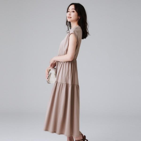 25SS 美品　アンタイトル　【ティアード洗える】　コットンロングワンピース UNTITLED（アンタイトル） 【ティアード洗える】コットンロング