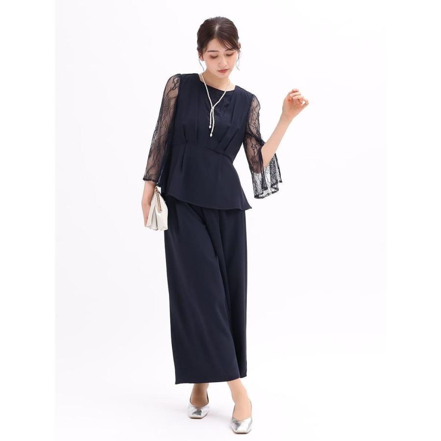 Rire fete（リルフェテ） レースブラウスドッキングジレ＆パンツ