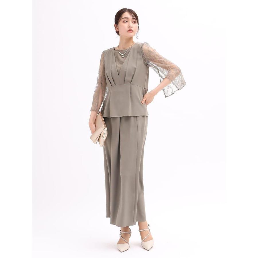 極美品♡Rire Fete リルフェテセットアップ フォーマル ブラウス パンツ Rire fete（リルフェテ） レースブラウスドッキングジレ＆パンツ