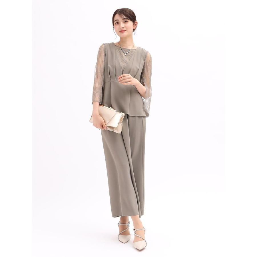 極美品♡Rire Fete リルフェテセットアップ フォーマル ブラウス パンツ Rire fete（リルフェテ） レースブラウスドッキングジレ＆パンツ