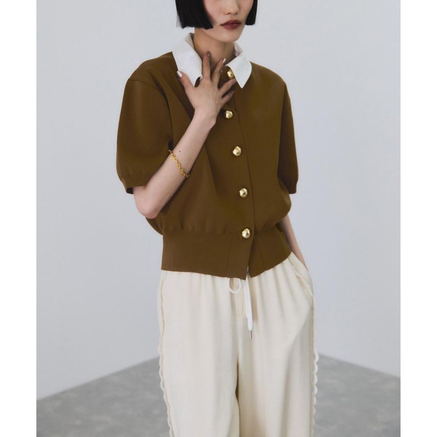 ADAM ET ROPE' 【サステナブル】カラー付きハーフスリーブ