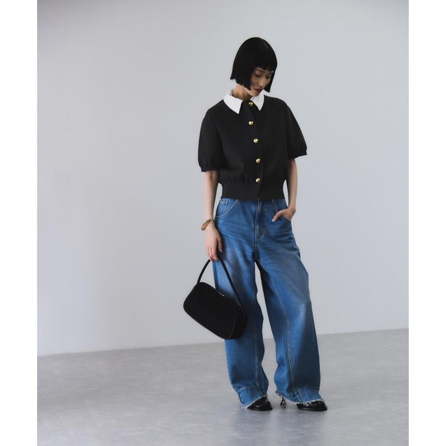 ADAM ET ROPE' 【サステナブル】カラー付きハーフスリーブ