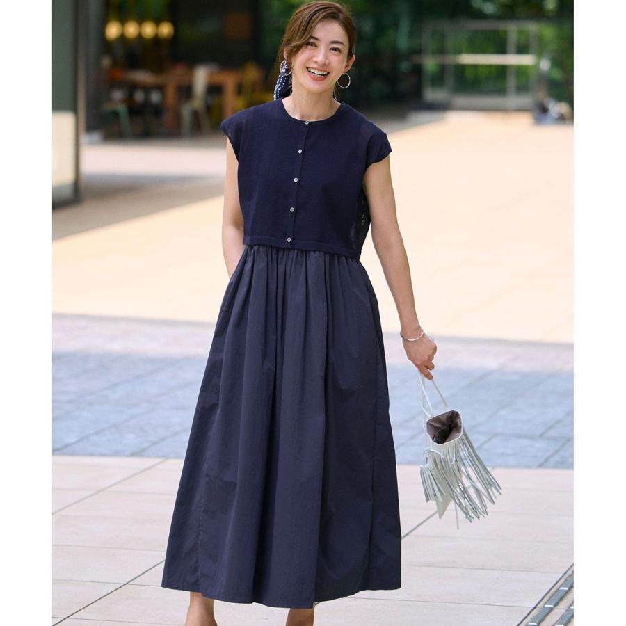 23区【Oggi8月号掲載/洗える】ニットレイヤード ワンピース48￥28930 23区（ニジュウサンク） 【Oggi8月号掲載/洗える】ニットレイヤード