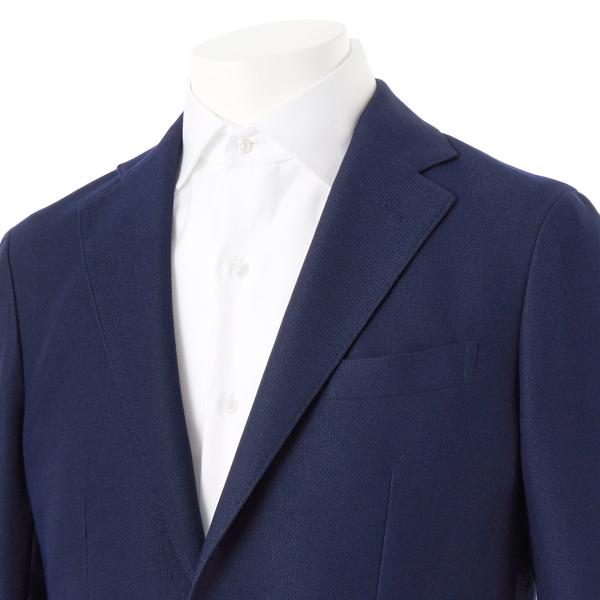 SUIT SELECT 【洗える2釦ジャケット】 ネイビー無地 ストレッチ素材 冷