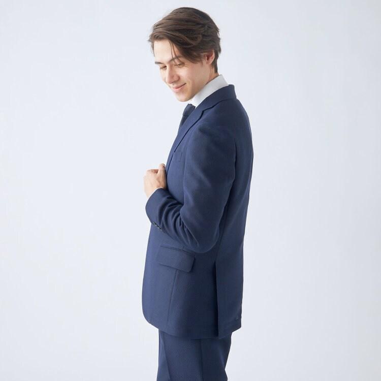 スーツセレクト（SUIT SELECT）/【洗える2釦ジャケット】 ネイビー無地 ストレッチ素材  冷感作用あり 紺ブレ SUIT SELECT 【洗える2釦ジャケット】 ネイビー無地 ストレッチ素材 冷