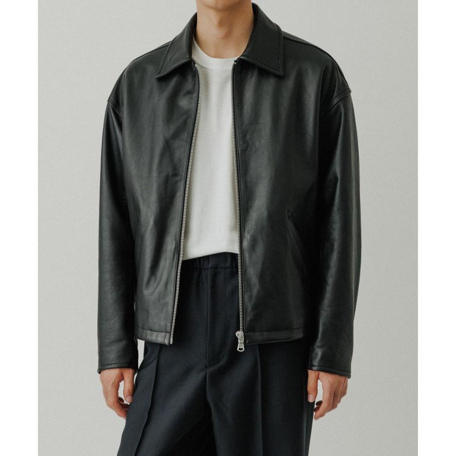 ラムレザー ジップアップ ブルゾンの画像
