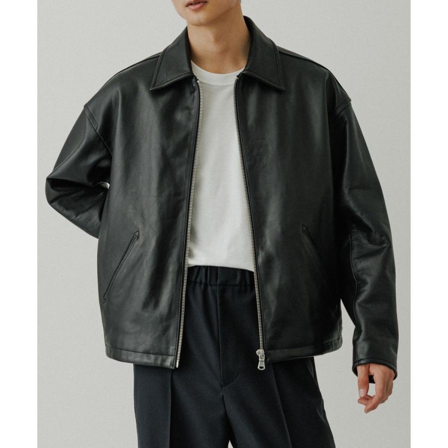 ラムレザー ジップアップ ブルゾンの画像