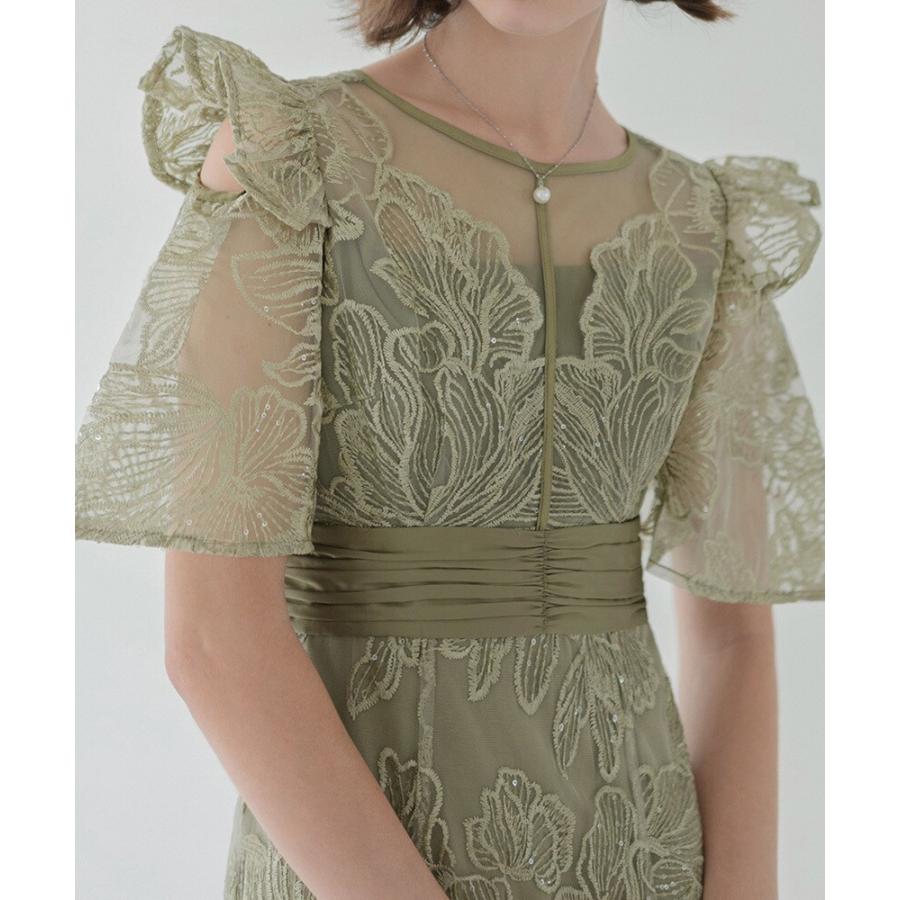 フラワーレースシアーフリルマーメイドドレス : マルイ(丸井)Yahoo!店