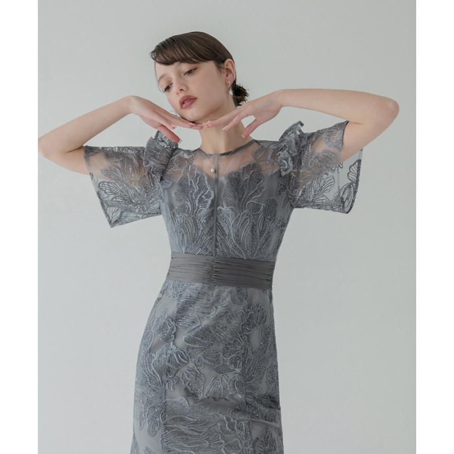 フラワーレースシアーフリルマーメイドドレス : マルイ(丸井)Yahoo!店