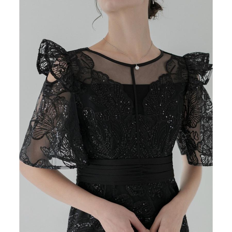 フラワーレースシアーフリルマーメイドドレス : マルイ(丸井)Yahoo!店