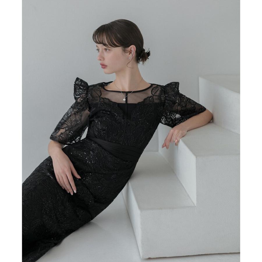 フラワーレースシアーフリルマーメイドドレス : マルイ(丸井