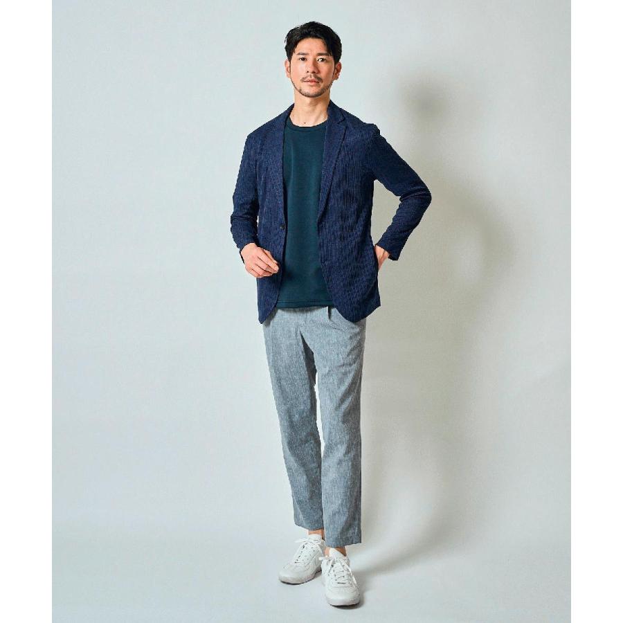 TETE HOMME（テット オム） 自宅で洗える麻ライクストライプカット 