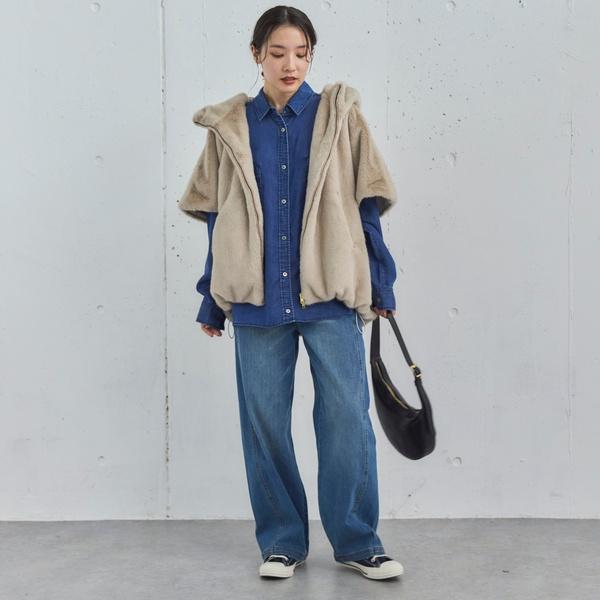 DOUX ARCHIVES（ドゥアルシーヴ） ミンクファーライクフーディーベスト