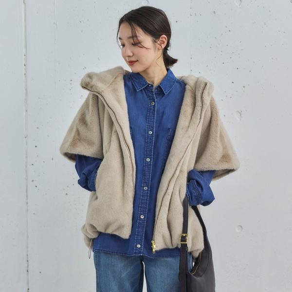 DOUX ARCHIVES（ドゥアルシーヴ） ミンクファーライクフーディーベスト