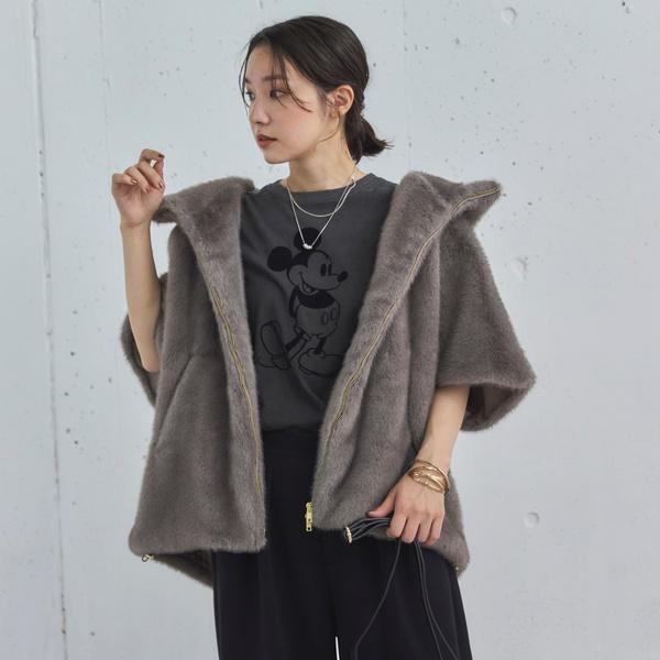 DOUX ARCHIVES（ドゥアルシーヴ） ミンクファーライクフーディーベスト