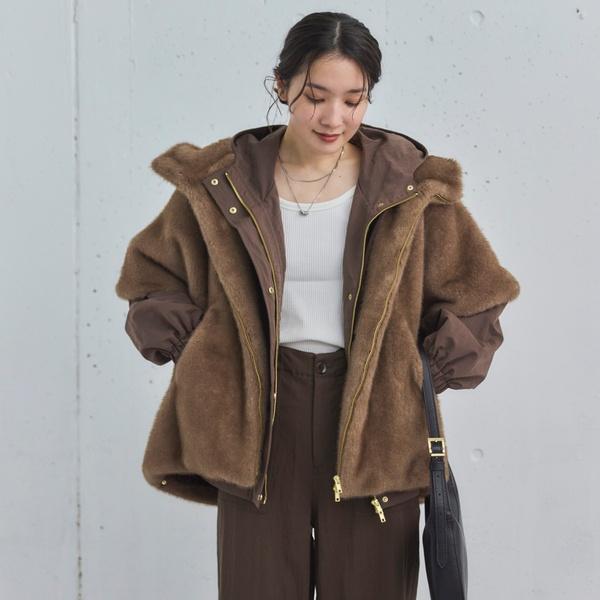 DOUX ARCHIVES（ドゥアルシーヴ） ミンクファーライクフーディーベスト