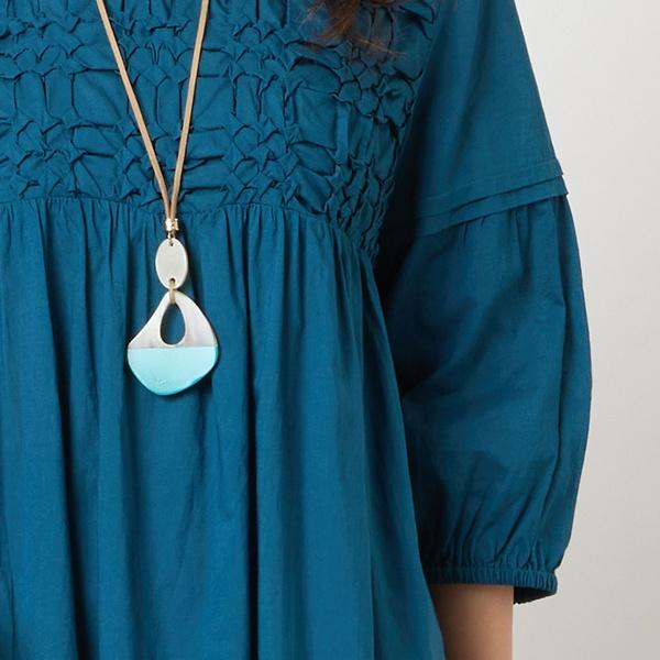 LOBJIE（ロブジェ） 【洗える・綿100】スモッキング刺繍チュニック