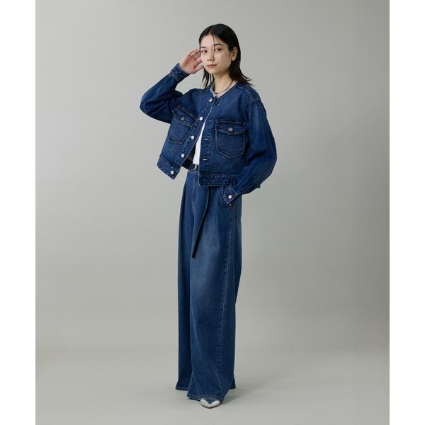 INED（イネド） INED別注ノーカラーデニムジャケット《Healthy DENIM 