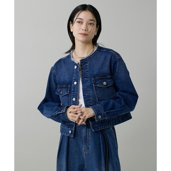 INED（イネド） INED別注ノーカラーデニムジャケット《Healthy DENIM 