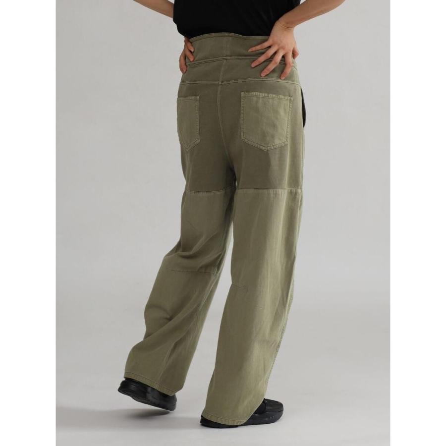 LASUD（ラシュッド） 異素材切替えピグメントワイドカーブパンツ