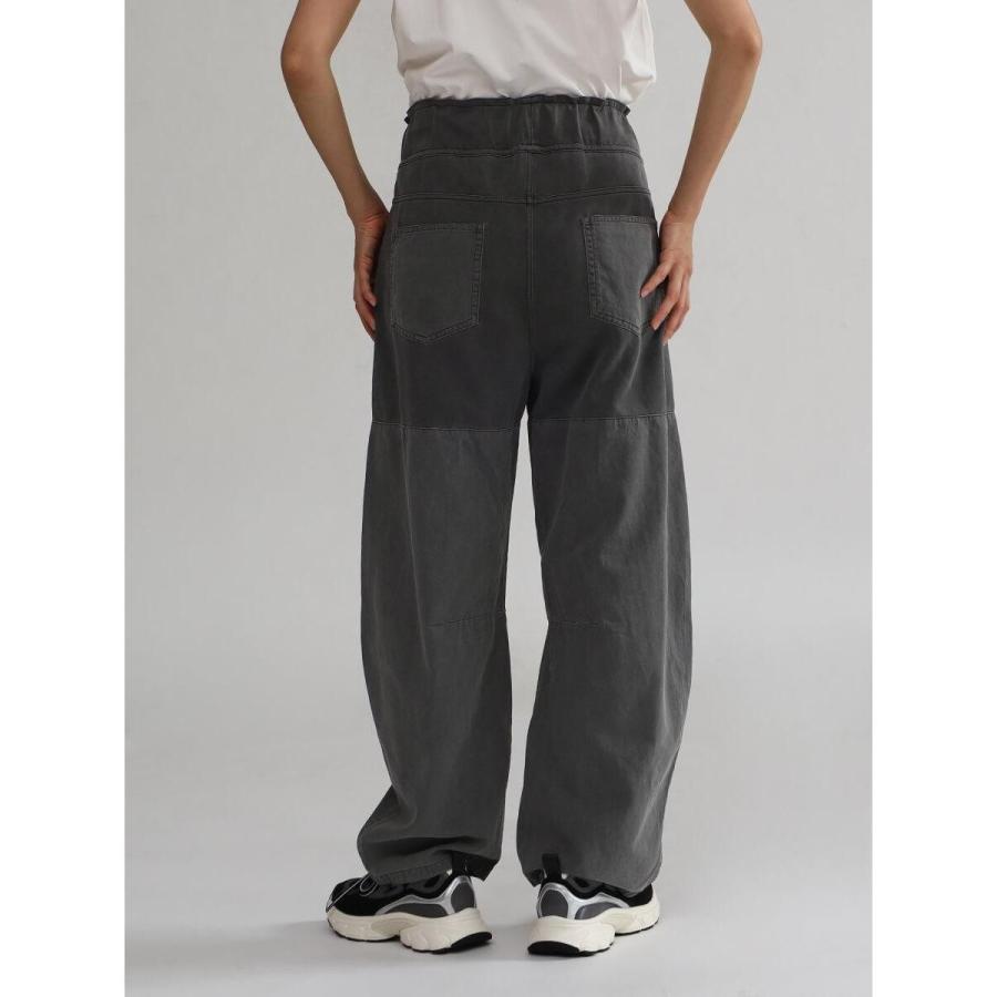 ラシュッド（LASUD）/異素材切替えピグメントワイドカーブパンツ LASUD（ラシュッド） 異素材切替えピグメントワイドカーブパンツ