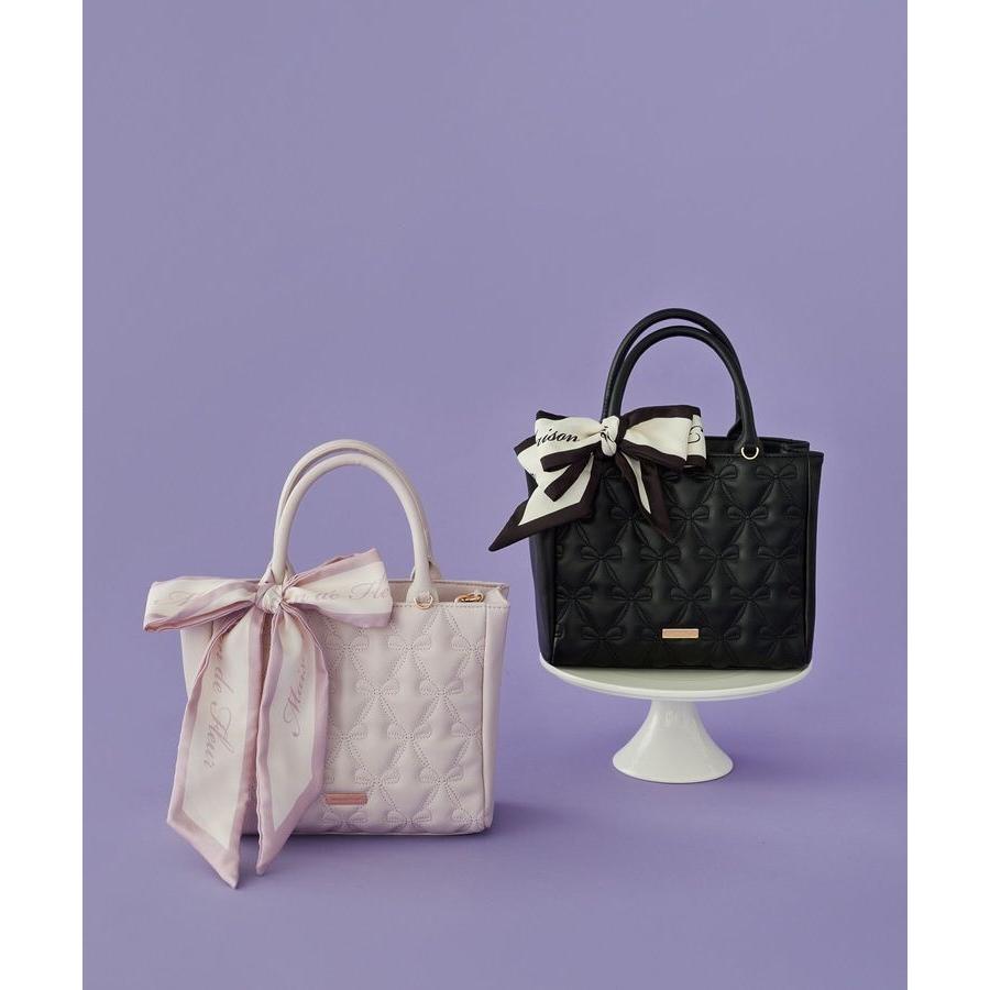 Maison de FLEUR スカーフ付きリボンキルティング2Wayトート