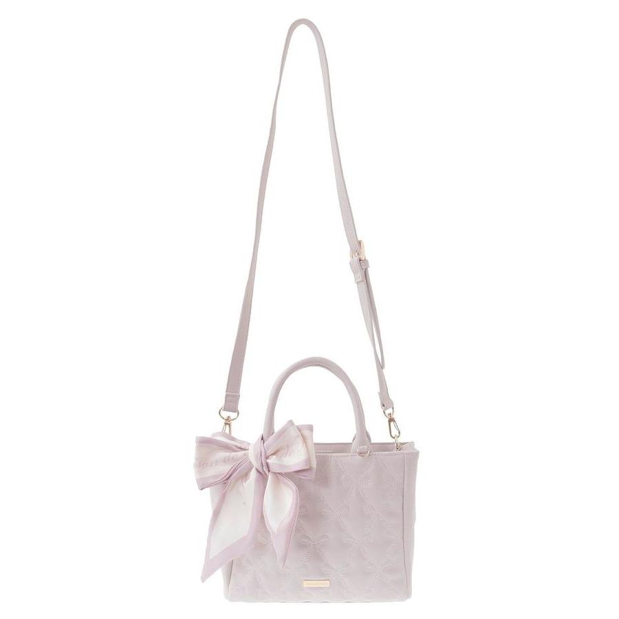Maison de FLEUR スカーフ付きリボンキルティング2Wayトート スカーフ付きリボンキルティング2Wayトート / Maison de FLEUR