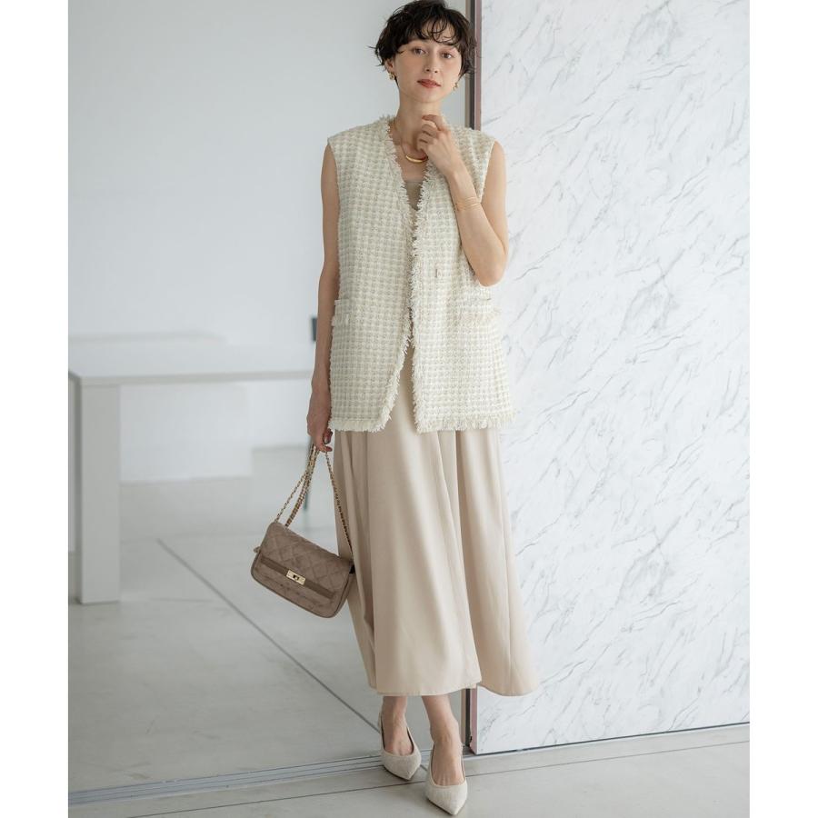 【GLOW10月号掲載】 23区GIOLICA オータムツイードジレ アイボリー 23区（ニジュウサンク） 【GLOW10月号掲載】GIOLICA オータム ツイード