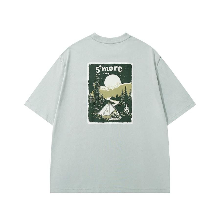 S’more/Solo Camping Bear S/S pt.Tee ソロキャンプの熊プリント半袖Tシャツ