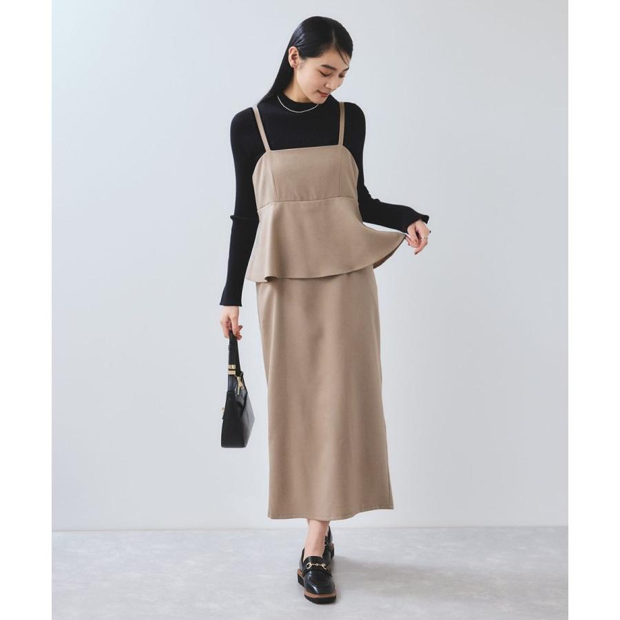 ワンピース 「美easy」ウーリッシュ ペプラム切替キャミワンピース「洗える」 VIS（ビス） 【WEB限定】【美easy】ウーリッシュ ペプラム切替キャミ