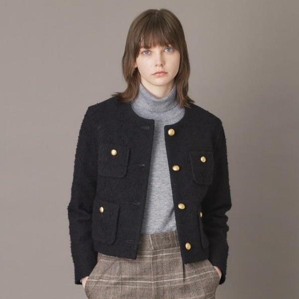 人気完売品✨ドレステリア　現行　ノーカラー　ジャケット　モヘヤ　金ボタン DRESSTERIOR（ドレステリア） 【セットアップ可】ツイード ノーカラー
