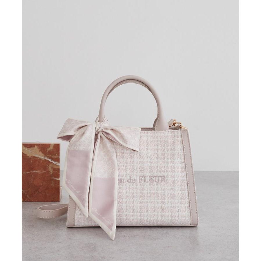 Maison de FLEUR スカーフ付きツイード2Wayトートバッグ