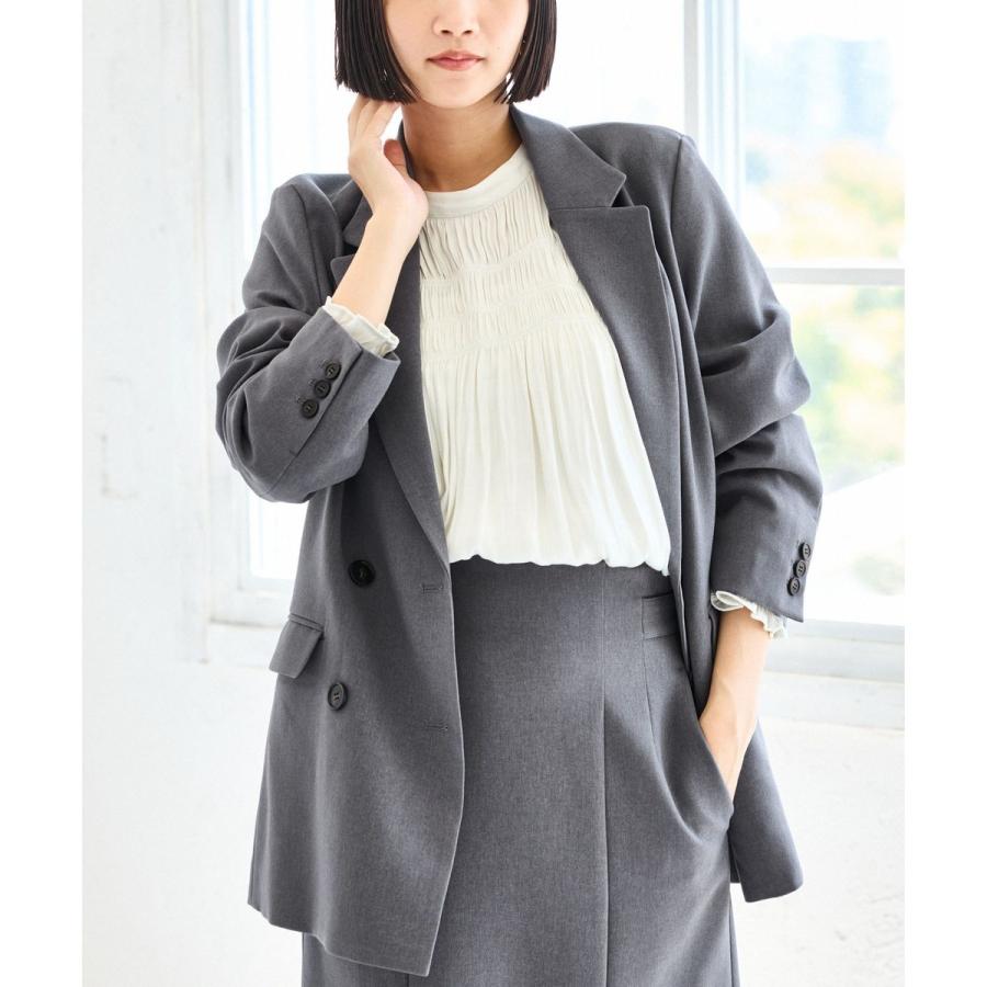 VIS（ビス） 【美easy】ウーリッシュダブルブレストテーラード