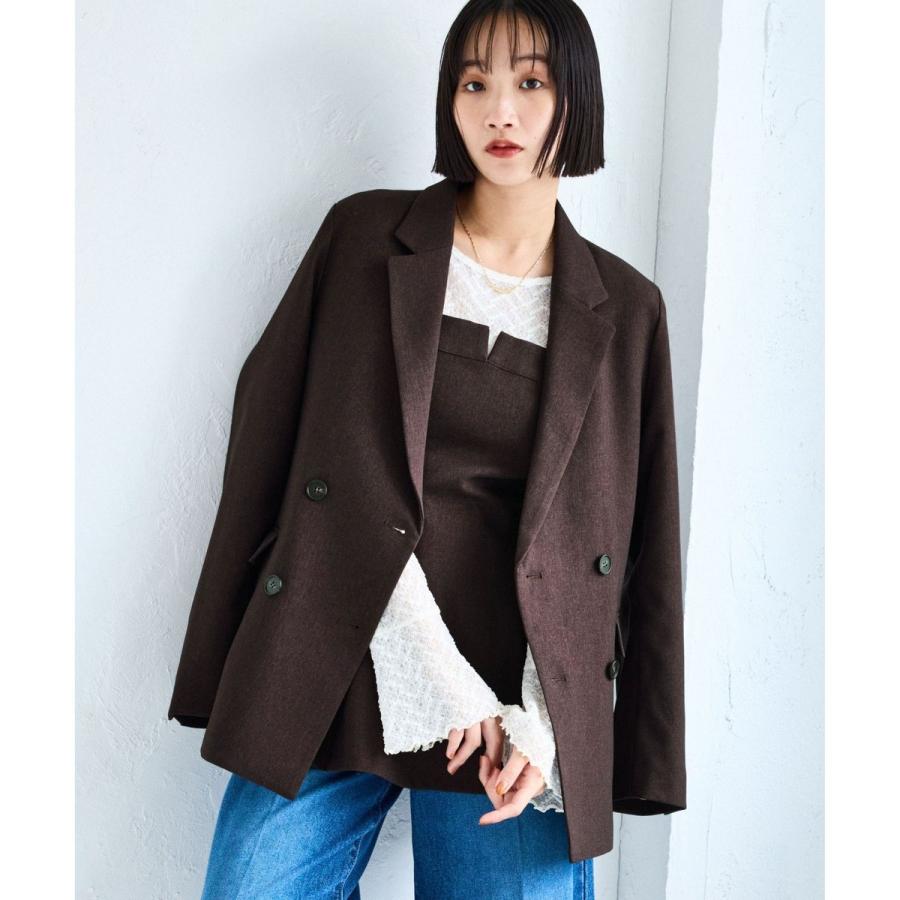 VIS（ビス） 【美easy】ウーリッシュダブルブレストテーラード