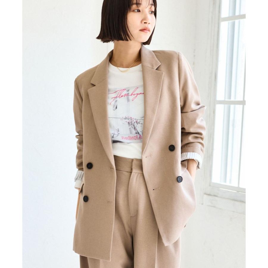 VIS（ビス） 【美easy】ウーリッシュダブルブレストテーラード