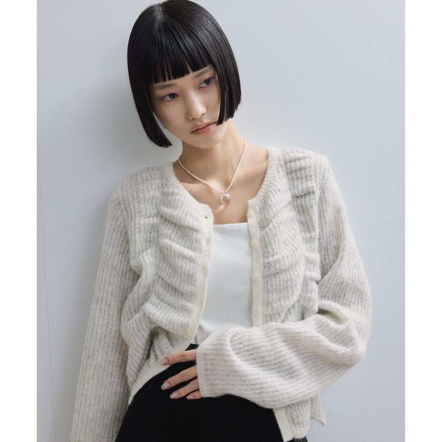 【WEB限定】ダブルモヘアシャーリングカーディガン ベージュ　アダムエロペ ADAM ET ROPE'｜【WEB限定】ダブルモヘアシャーリングカーディガン