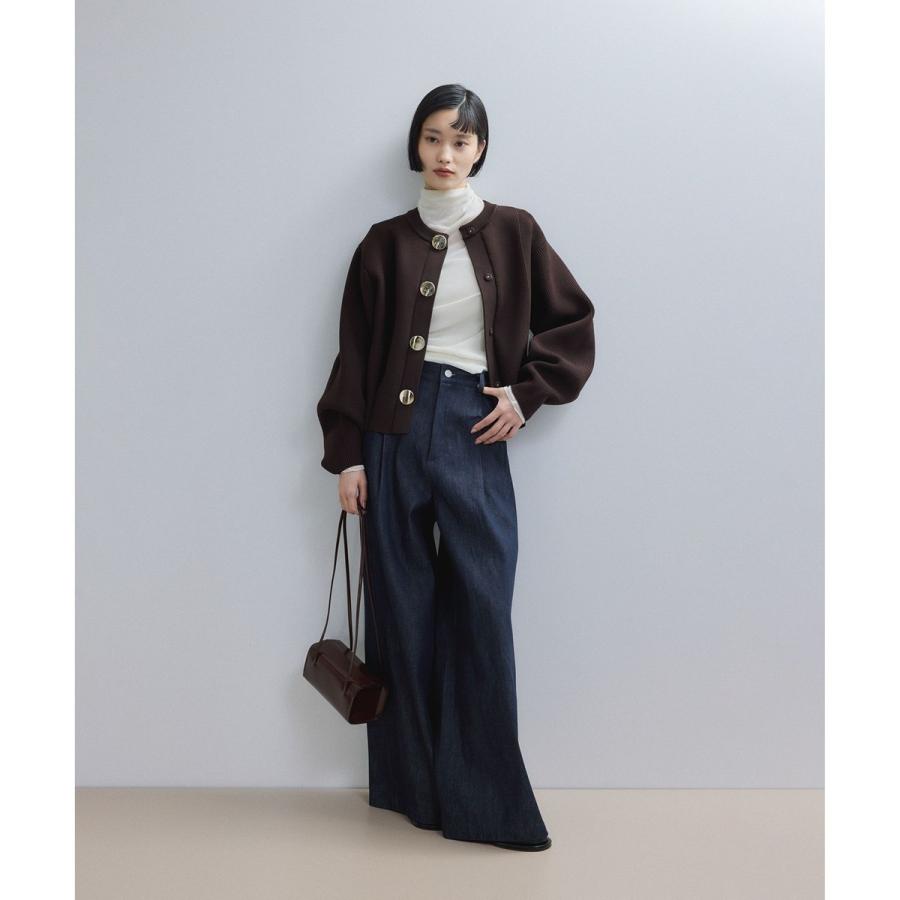 ADAM ET ROPE' セレクトネックウェーブボタンカーディガン WEB限定】・【サステナブル】セレクトネックウェーブボタン