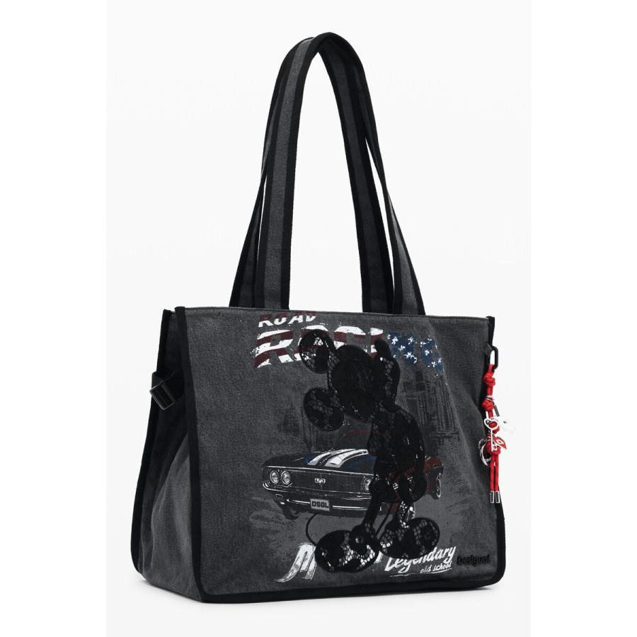 Desigual ミッキーマウス トートバッグ ブラック Desigual（デシグアル） 【A4収納可/大容量】ミッキーデニムトート