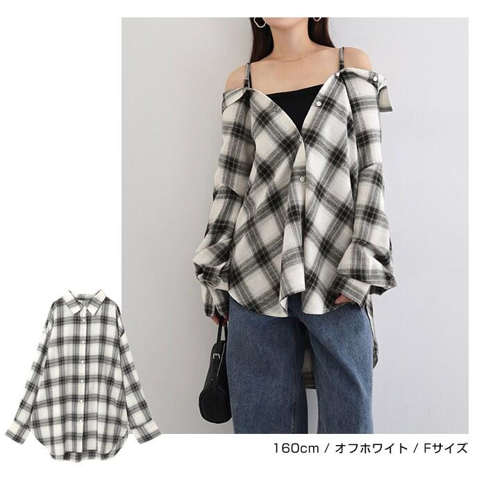 andme（アンドミー） 2way チェック シャツ ブラウス キャミソール