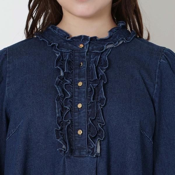 ローズティアラ（Rose Tiara）/【伸縮性◎】ライトオンスデニムチュニック Rose Tiara（ローズティアラ） 【伸縮性◎】ライトオンスデニム