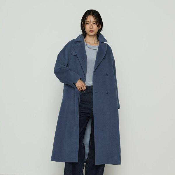 〔 TALLサイズ 〕 アンゴラウール ロングトレンチコートの画像