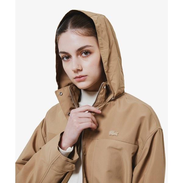 LACOSTE ラコステ　フード付き マウンテンパーカー　ブラウン LACOSTE（ラコステ） 撥水 ウエストドローコード ユーティリティ
