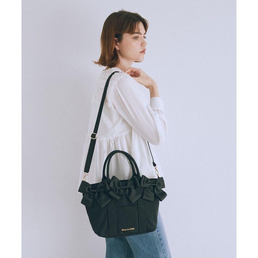 【美品】Maison de FLEUR パールリボン 2WAY ショルダーバッグ パールリボンバッグ/Maison de FLEUR（メゾン ド フルール）の